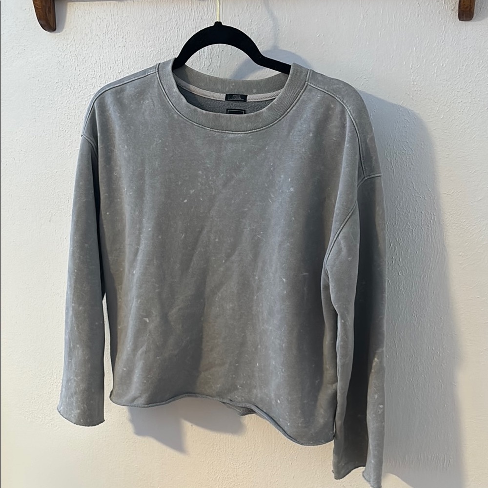 Blue/Gray Crewneck Sweatshirt with Flared sleeves